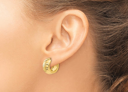 14K gold hoop earrings, another view