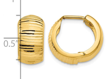14K gold hoop earrings, further view