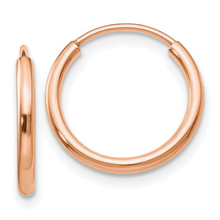 14k Rose Gold Polished Endless Tube Hoop Earrings (Style TF781)
