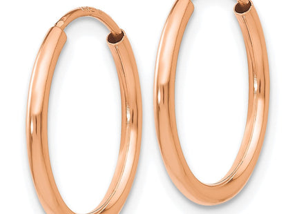 14k Rose Gold Polished Endless Tube Hoop Earrings (Style TF782)