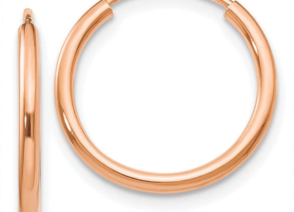 14k Rose Gold Polished Endless Tube Hoop Earrings (Style TF782)