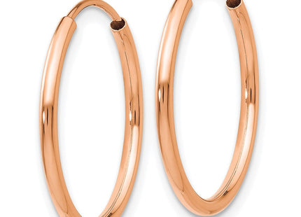 14k Rose Gold Polished Endless Tube Hoop Earrings (Style TF783)