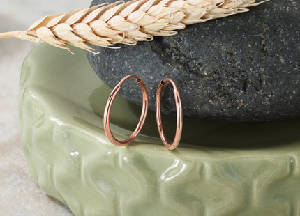 14k Rose Gold Polished Endless Tube Hoop Earrings, 18 x 1.5mm