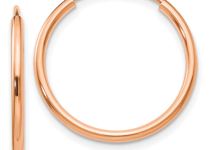 14k Rose Gold Polished Endless Tube Hoop Earrings (Style TF783)