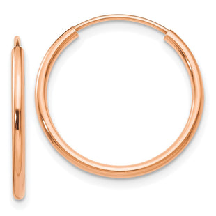 14k Rose Gold Polished Endless Tube Hoop Earrings (Style TF783)