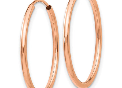 14k Rose Gold Polished Endless Tube Hoop Earrings (Style TF784)