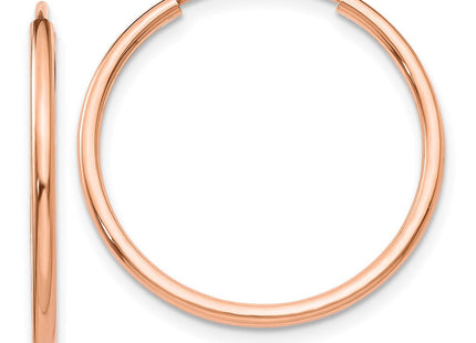 14k Rose Gold Polished Endless Tube Hoop Earrings (Style TF784)