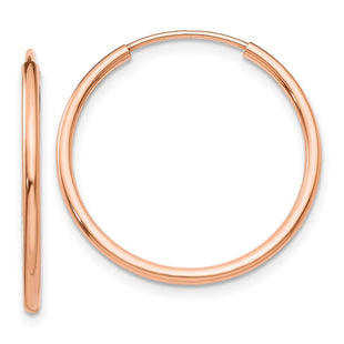 14k Rose Gold Polished Endless Tube Hoop Earrings (Style TF784)