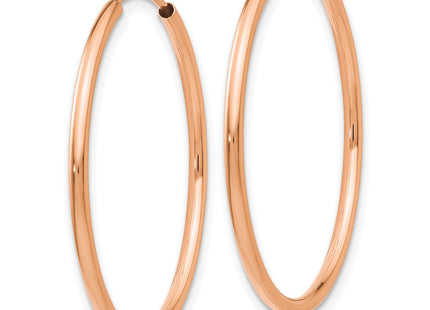 14k Rose Gold Polished Endless Tube Hoop Earrings (Style TF785)