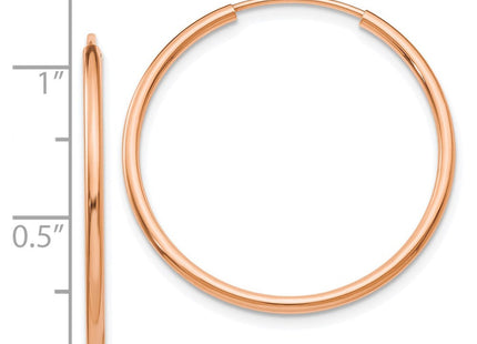 14k Rose Gold Polished Endless Tube Hoop Earrings (Style TF785)