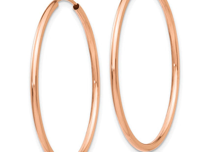 14k Rose Gold Polished Endless Tube Hoop Earrings (Style TF786)