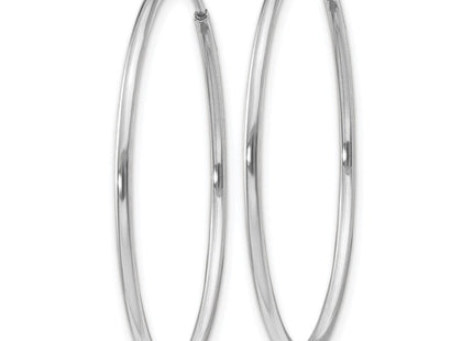 14k White Gold Polished Endless Tube Hoop Earrings (Style TF788)