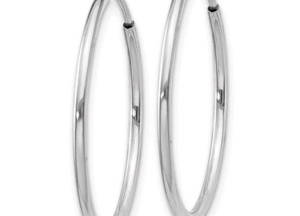 14k White Gold Polished Endless Tube Hoop Earrings (Style TF789)