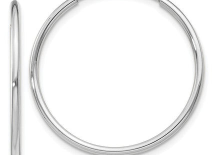 14k White Gold Polished Endless Tube Hoop Earrings (Style TF789)