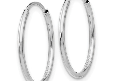 14k White Gold Polished Endless Tube Hoop Earrings (Style TF790)