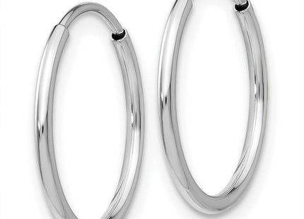 14k White Gold Polished Endless Tube Hoop Earrings (Style TF791)