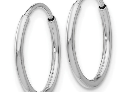 14k White Gold Polished Endless Tube Hoop Earrings (Style TF792)