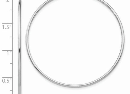 14k White Gold Polished Endless Tube Hoop Earrings (Style TF793)