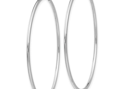 14k White Gold Polished Endless Tube Hoop Earrings (Style TF794)
