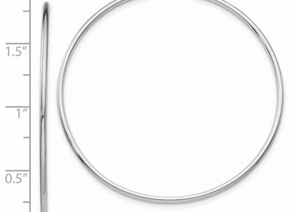 14k White Gold Polished Endless Tube Hoop Earrings (Style TF794)