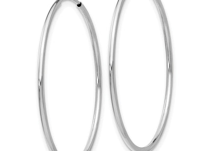 14k White Gold Polished Endless Tube Hoop Earrings (Style TF795)