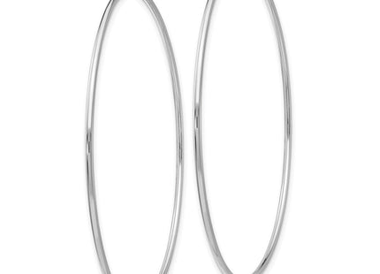 14k White Gold Polished Endless Tube Hoop Earrings (Style TF796)