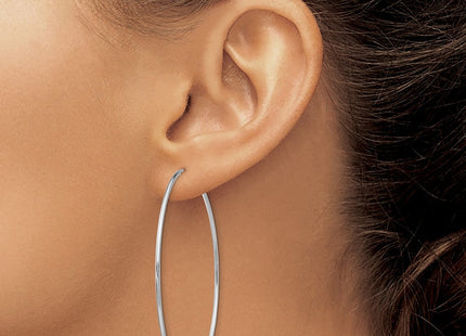 14k White Gold Polished Endless Tube Hoop Earrings (Style TF796)