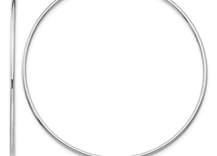 14k White Gold Polished Endless Tube Hoop Earrings (Style TF796)