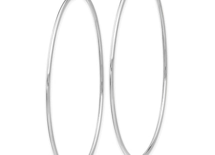 14k White Gold Polished Endless Tube Hoop Earrings (Style TF797)