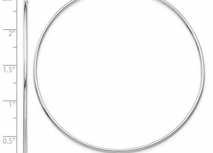 14k White Gold Polished Endless Tube Hoop Earrings (Style TF797)