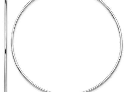 14k White Gold Polished Endless Tube Hoop Earrings (Style TF797)