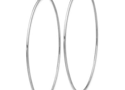 14k White Gold Polished Endless Tube Hoop Earrings (Style TF798)