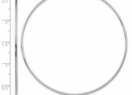 14k White Gold Polished Endless Tube Hoop Earrings (Style TF798)
