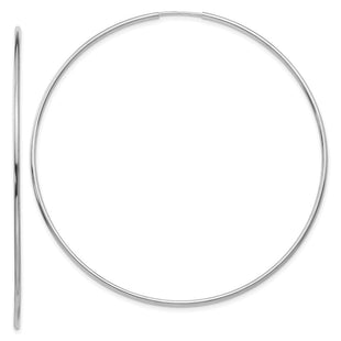 14k White Gold Polished Endless Tube Hoop Earrings (Style TF798)