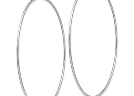 14k White Gold Polished Endless Tube Hoop Earrings (Style TF799)