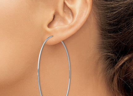 14k White Gold Polished Endless Tube Hoop Earrings (Style TF799)