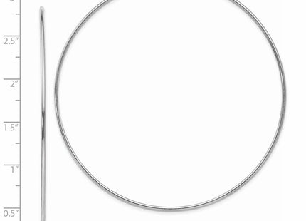 14k White Gold Polished Endless Tube Hoop Earrings (Style TF799)