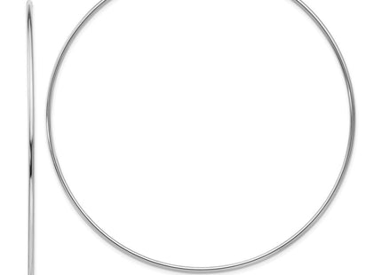 14k White Gold Polished Endless Tube Hoop Earrings (Style TF799)
