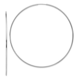 14k White Gold Polished Endless Tube Hoop Earrings (Style TF799)