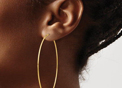14k Polished Endless Tube Hoop Earrings, 60 x 1.25mm