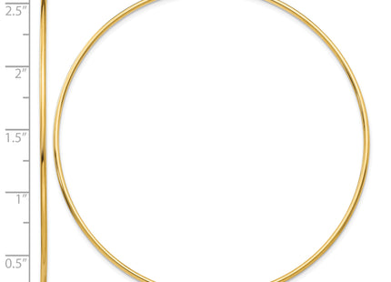 14k Polished Endless Tube Hoop Earrings, 60 x 1.25mm