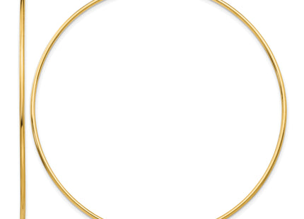 14k Polished Endless Tube Hoop Earrings, 60 x 1.25mm