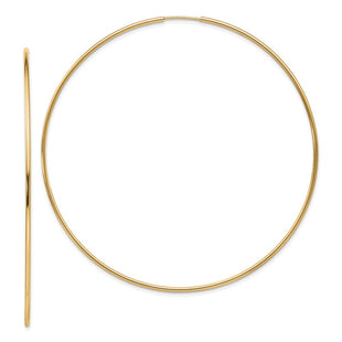 14k Polished Endless Tube Hoop Earrings (Style TF801)