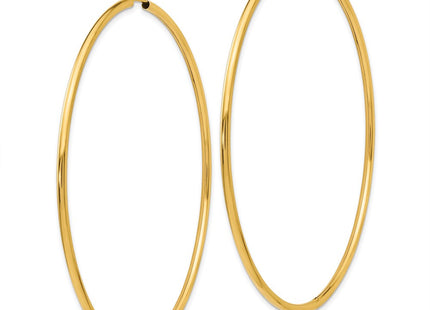 14K gold hoop earrings, alternate view