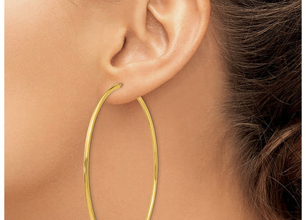 14K gold hoop earrings, another view