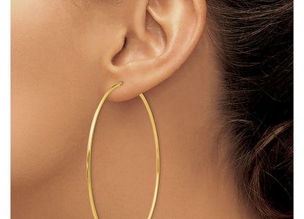 14K gold hoop earrings, another view