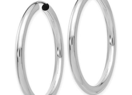 14k White Gold Polished Endless Tube Hoop Earrings (Style TF804)