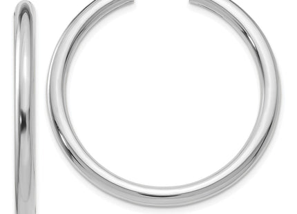14k White Gold Polished Endless Tube Hoop Earrings (Style TF804)