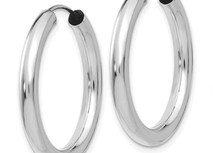 14k White Gold Polished Endless Tube Hoop Earrings (Style TF805)