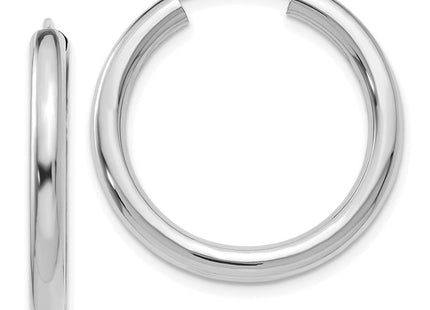 14k White Gold Polished Endless Tube Hoop Earrings (Style TF805)